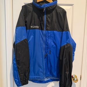 Columbia Packable Windbreaker Jacket – Men’s Large – Blue/Black Lightweight